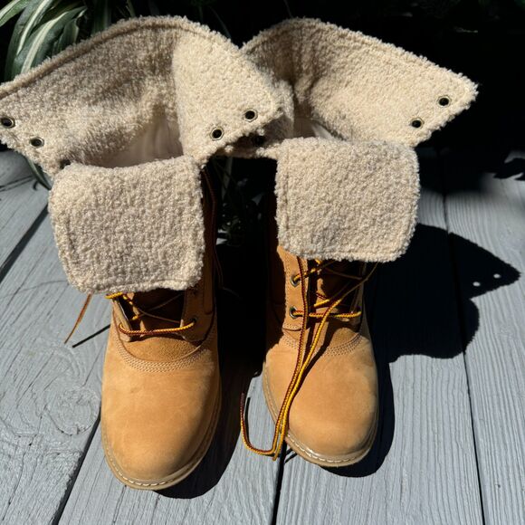 Timberland Amston Earthkeepers Beige Suede Wedge Boots Warm Weather Sport Wear - Picture 4 of 8